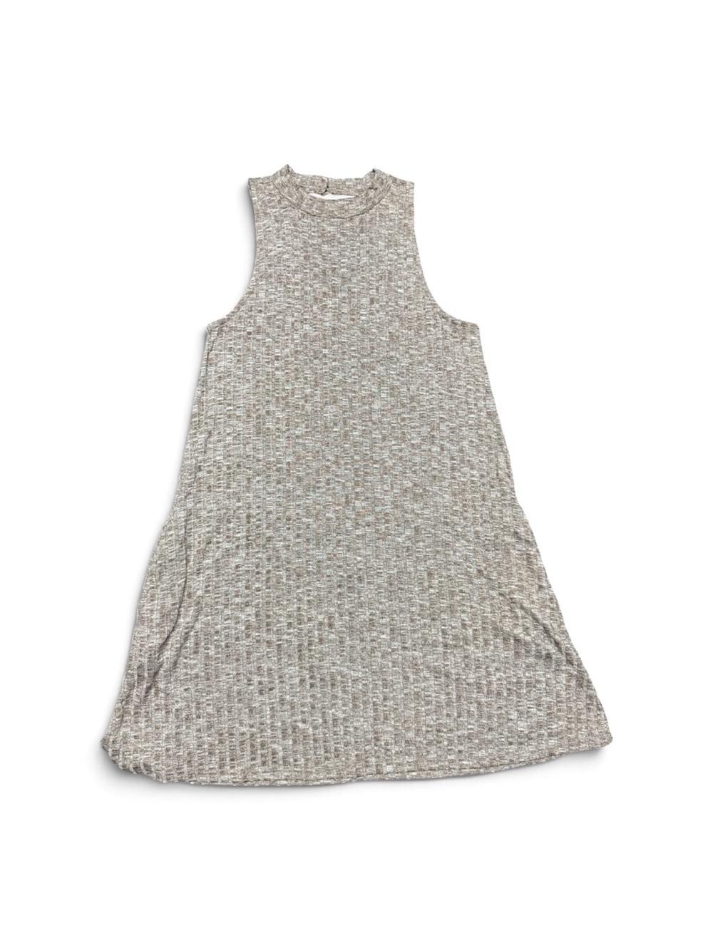 BP. Nordstrom XXS Taupe Ribbed Sleeveless A-Line Swing Dressing